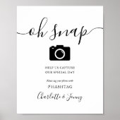 Poster Panneau de signature de script noir et blanc Oh Sn (Devant)