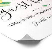 Poster Panneau de signature des invités Réception de mari (Coin)