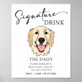 Poster Panneau de signature Mariage de chien Golden Retri (Devant)