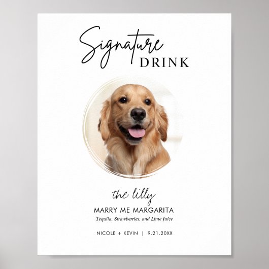 Poster Panneau de signature Mariage de chien imprimable B (Devant)