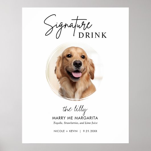 Poster Panneau de signature Mariage de chien imprimable B (Devant)