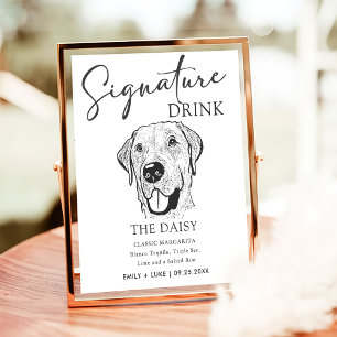 Poster Panneau de signature Mariage de chien Labrador