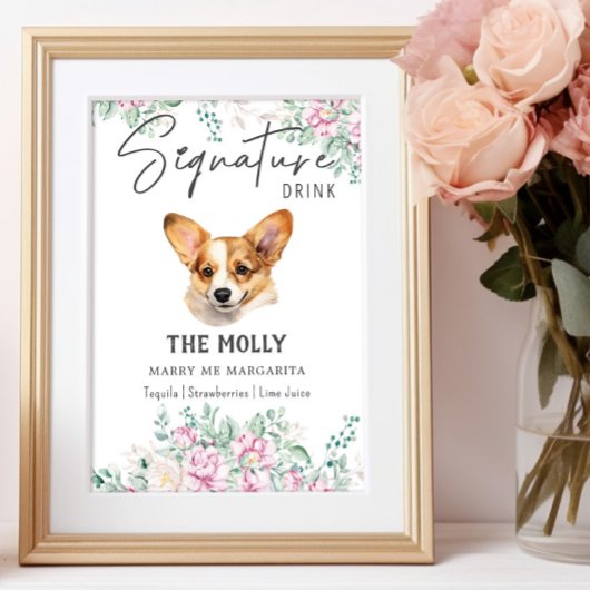 Poster Panneau de signature Mariage du chiot gallois Corg