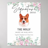 Poster Panneau de signature Mariage Welsh Corgi (Devant)