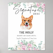 Poster Panneau de signature Mariage Welsh Corgi (Devant)