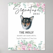 Poster Panneau de signature Mariage Welsh Corgi (Devant)