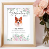 Poster Panneau de signature Mariage Welsh Corgi