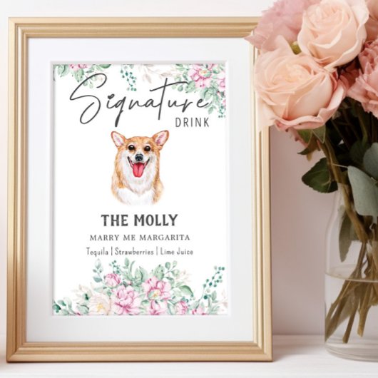 Poster Panneau de signature Mariage Welsh Corgi