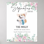 Poster Panneau de signature Mariage Welsh Corgi (Devant)