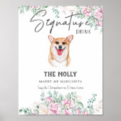 Poster Panneau de signature Mariage Welsh Corgi (Devant)