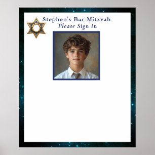 Poster Panneau de signature pour photo de Bar Mitzvah