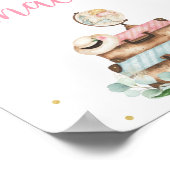 Poster Panneau de Snack de Voyage de Noces Fleuris Or Ros (Coin)