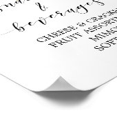 Poster Panneau de snacks et boissons rose aquarelle et or (Coin)