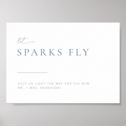 Poster Panneau de sortie chic + moderne Mariage Sparkler (Devant)