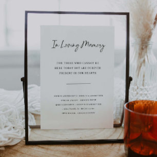Poster Panneau de souvenir de mariage en mémoire affectue