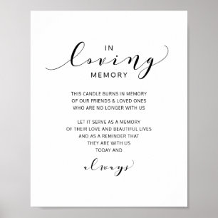 Poster Panneau de souvenir de mariage en mémoire écriture