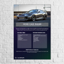 Poster Panneau de spécifications de salon automobile text