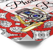 Poster Panneau de stand de photomaton de mariage rouge, n (Coin)