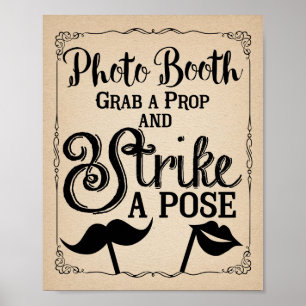 Poster Panneau de stand de selfie de mariage