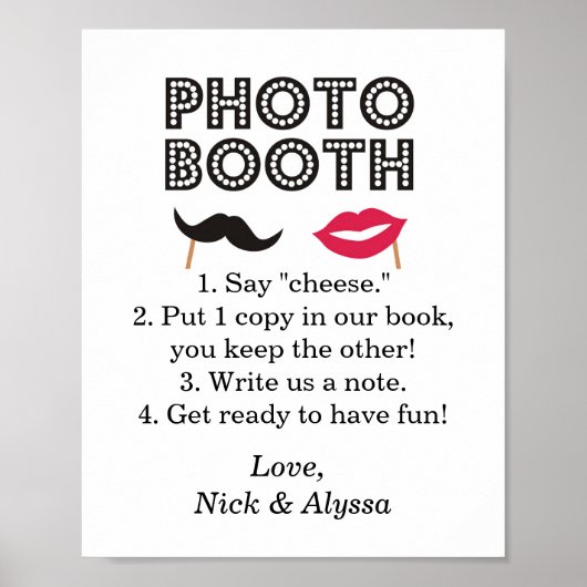 Poster Panneau de stand photo de mariage/fête (Devant)