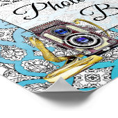 Poster Panneau de stand photo mariage noir et bleu (Coin)