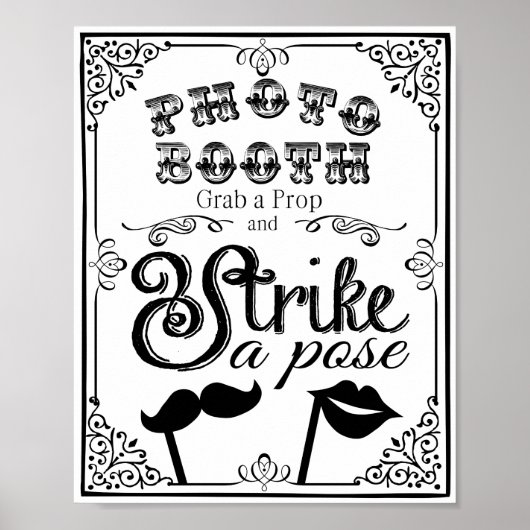 Poster Panneau de stand photo mariage ou fête (Devant)