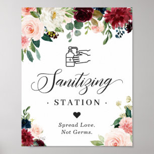 Poster Panneau de station d'assainissement Burgundy Blush