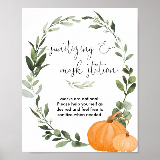 Poster Panneau de station de désinfection de citrouille d (Devant)