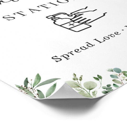 Poster Panneau de station de désinfection Feuillage de eu (Coin)