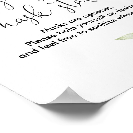 Poster Panneau de station de masque nettoyant vert or (Coin)