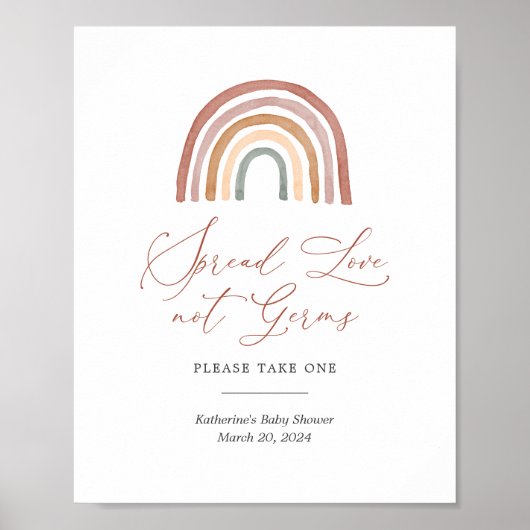 Poster Panneau de station de nettoyage du Baby shower arc (Devant)