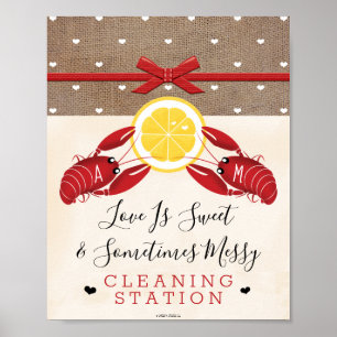 Poster Panneau de station de nettoyage pour bouillon de é