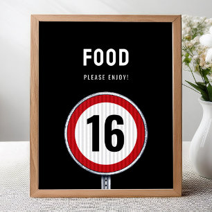 Poster Panneau de station de nourriture 16e anniversaire