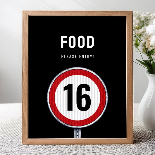 Poster Panneau de station de nourriture 16e anniversaire