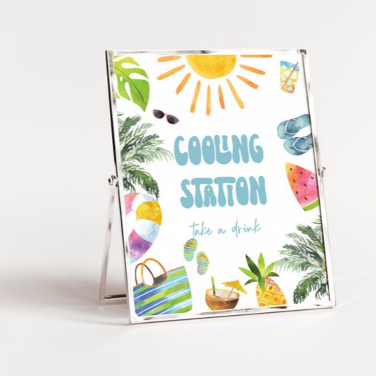 Poster Panneau de station de refroidissement Pool Party