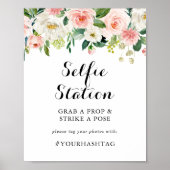 Poster Panneau de station de selfie à feuillage vert flor (Devant)