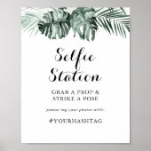 Poster Panneau de station de selfie à la flore blanche de (Devant)