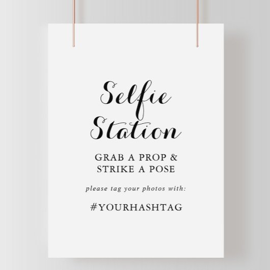 Poster Panneau de station de selfie de calligraphie moder