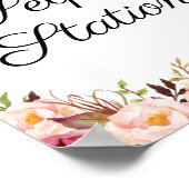 Poster Panneau de Station de Selfie de Mariage à Fleurs R (Coin)