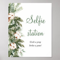 Panneau de Station de Selfie de Mariage d'Hiver de
