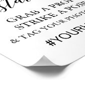 Poster Panneau de station de selfie en calligraphie noire (Coin)