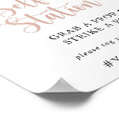 Poster Panneau de station de selfie floral rose poussiére (Coin)