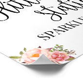 Poster Panneau de station pailleté rose boho chic pour en (Coin)