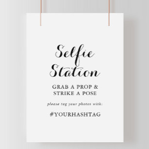 Poster Panneau de station Selfie de Calligraphie moderne