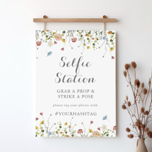 Poster Panneau de station Selfie de Fleurs sauvages color