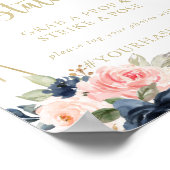 Poster Panneau de station Selfie géométrique Or Floral (Coin)