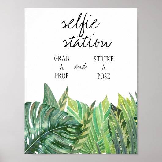 Poster Panneau de station selfie - Mariage verdure (Devant)