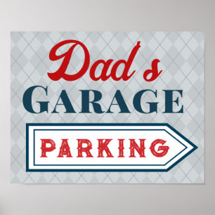 Poster Panneau de stationnement de papa Garage Art Cadeau