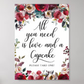 Poster Panneau de support de Cupcake Fête de Mariage (Devant)