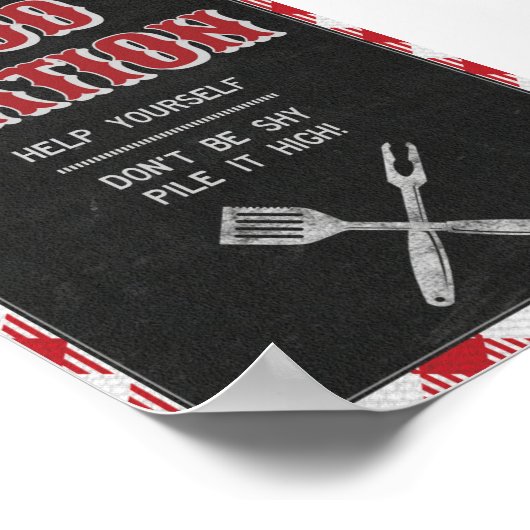 Poster Panneau de table 5x7 Jardin BBQ Anniversaire (Coin)